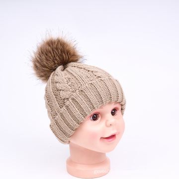 Gorro de gorro de punto de invierno para niños